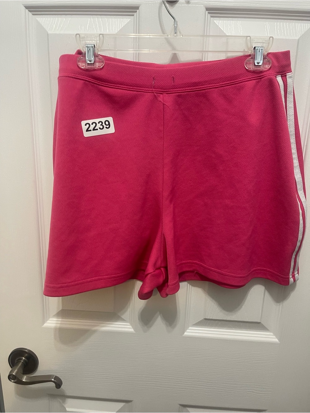 Bobbie Brooks Bright Pink Athletic Shorts with White Side Stripe